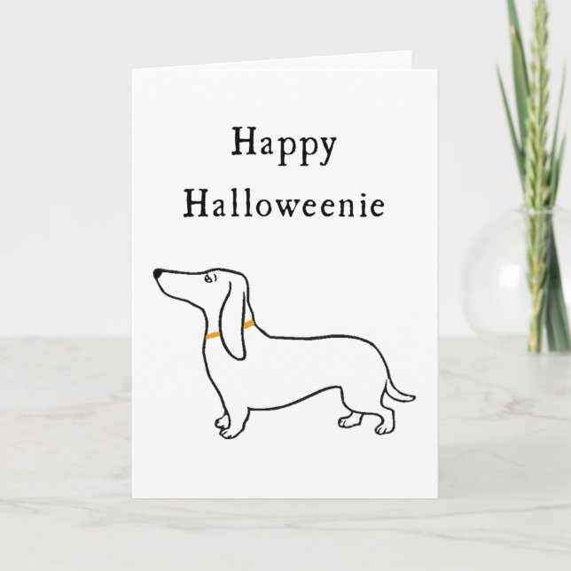 Glückliches Halloweenie Halloween Dackel Gruß-Auto Karte (Vorderseite)