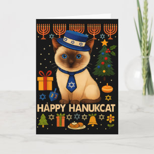 Glückliches Hanukcat-Hässliches-Schwester-Katze-Ch Karte