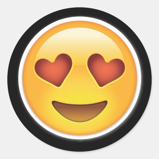 glückliches Herz mustert emoji Aufkleber (Vorderseite)