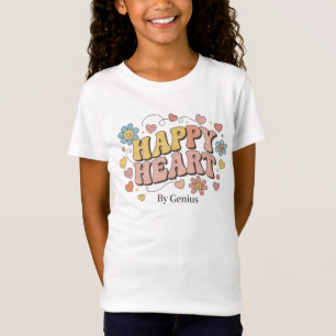 Glückliches Herz T-Shirt, Groovy Retro 70er Jahre T-Shirt