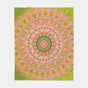 Glückliches Hippy-Mandala Fleecedecke