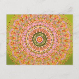 Glückliches Hippy-Mandala Postkarte