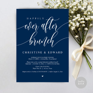 Glückliches Hochzeits-Brunch-Elopement in Navyblau Einladung