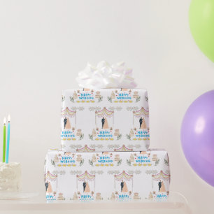Glückliches Hochzeits-Geschenkpapier – Weißes Hoch Geschenkpapier