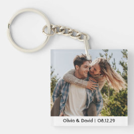 Glückliches Hochzeitspaar Foto Schlüsselanhänger