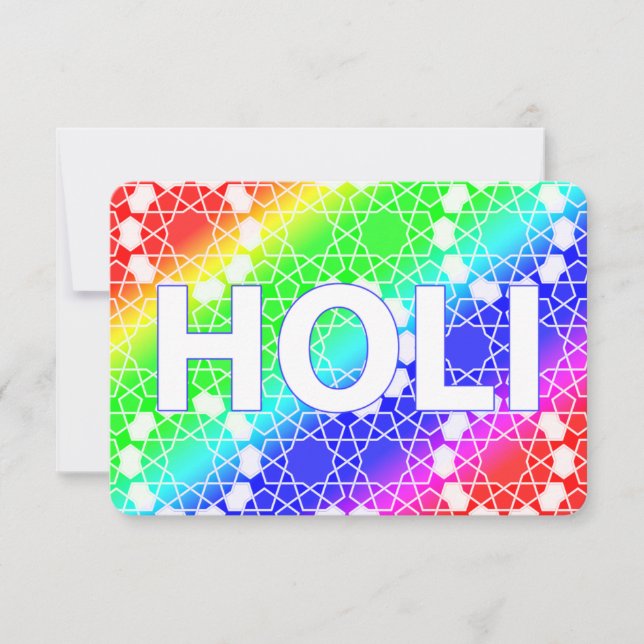 glückliches holi: Festival der Farbe und des Einladung (Vorderseite)