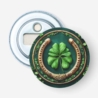 Glückliches Horseshoe und Clover Design Flaschenöffner
