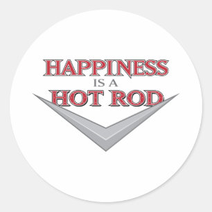 Glückliches Hot Rod Runder Aufkleber