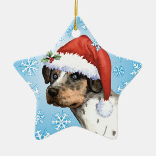 Glückliches Howliday Catahoula Keramik Ornament