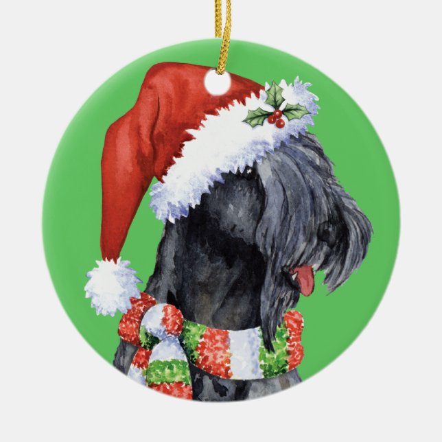Glückliches Howliday Kerry Blau Terrier Keramik Ornament (Vorne)