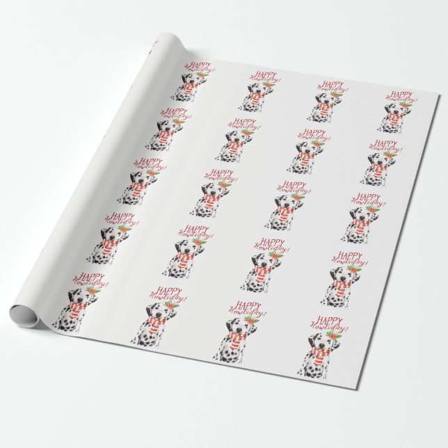 Glückliches Howliday Weihnachten, das dalmation Geschenkpapier (Ungerollt)