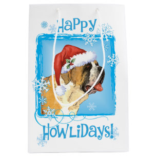 Glückliches Howlidays Bernhardiner Mittlere Geschenktüte