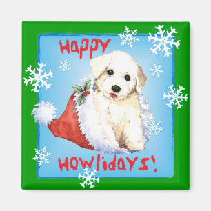 Glückliches Howlidays Bichon Magnet
