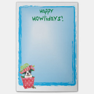 Glückliches Howlidays Boston Terrier Post-it Klebezettel