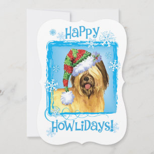 Glückliches Howlidays Briard Feiertagskarte