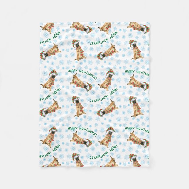 Glückliches Howlidays Malinois Fleecedecke (Vorderseite)