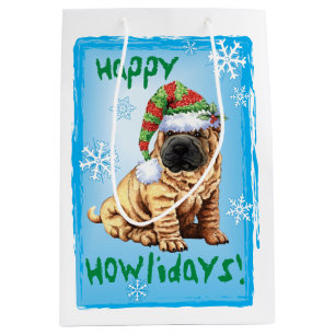 Glückliches Howlidays Shar-Pei Mittlere Geschenktüte