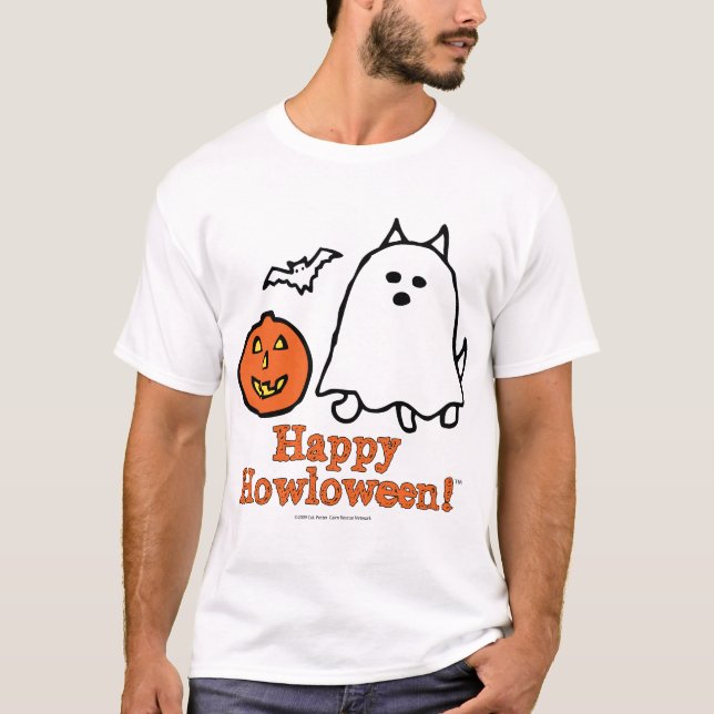 Glückliches Howloween (Geist) T-Shirt (Vorderseite)