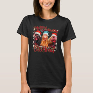 Glückliches Hühner Weihnachten Gackerndes Weihnach T-Shirt