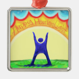 Glückliches HumanLight Ornament Aus Metall