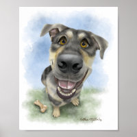 Glückliches Hunde-Cartoon-Porträt