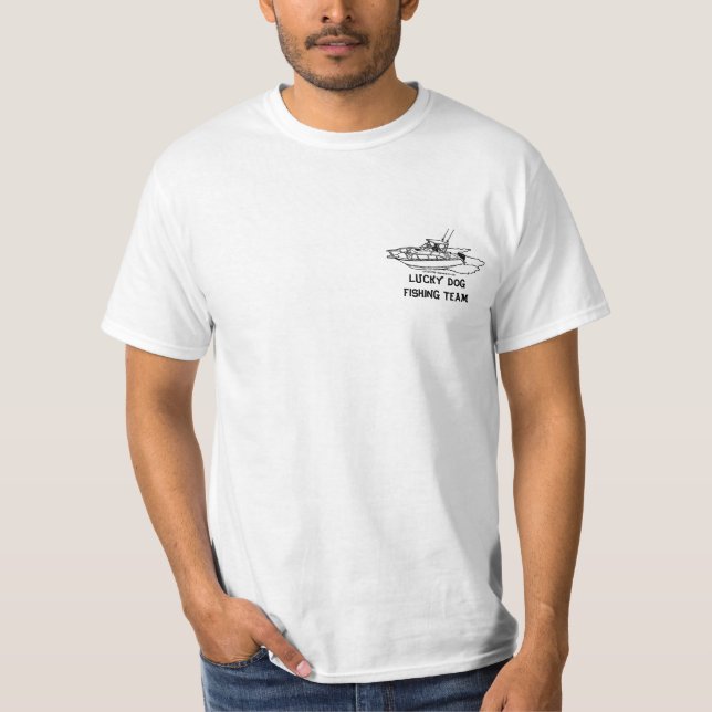 GLÜCKLICHES HUNDEfischen-TEAM T-Shirt (Vorderseite)