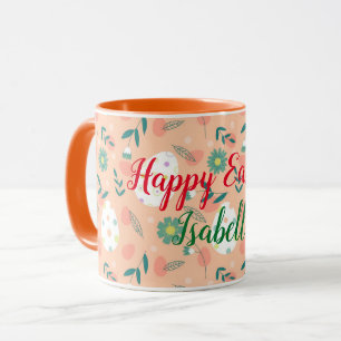 Glückliches individuelles oranges Osterei Tasse