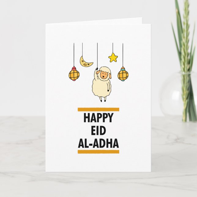 Glückliches islamisches Eid al-Adha Mubarak Karte (Vorderseite)