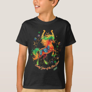 Glückliches Jahr des Feuerpferds 2026 St. Patricks T-Shirt