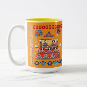 Glückliches Jidai Matsuri Orange Zweifarbige Tasse
