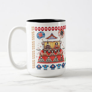Glückliches Jidai Matsuri weiß Zweifarbige Tasse