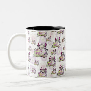Glückliches Joggen magisches Monster Kreatur Zweifarbige Tasse