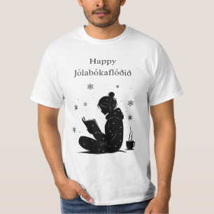 Glückliches Jolabokaflod – Isländische Bücherflut T-Shirt