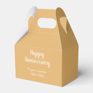 Glückliches Jubiläum golden weiß 10 Jahre Name Dat Geschenkschachtel