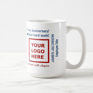 Glückliches Jubiläum Mitarbeiter Firmenlogo Slogan Kaffeetasse