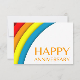 glückliches Jubiläum (Retro-Regenbogen) Einladung