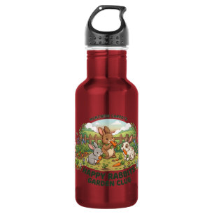 Glückliches Kaninchen Gartenclub T-Shirt – Süße Ca Edelstahlflasche