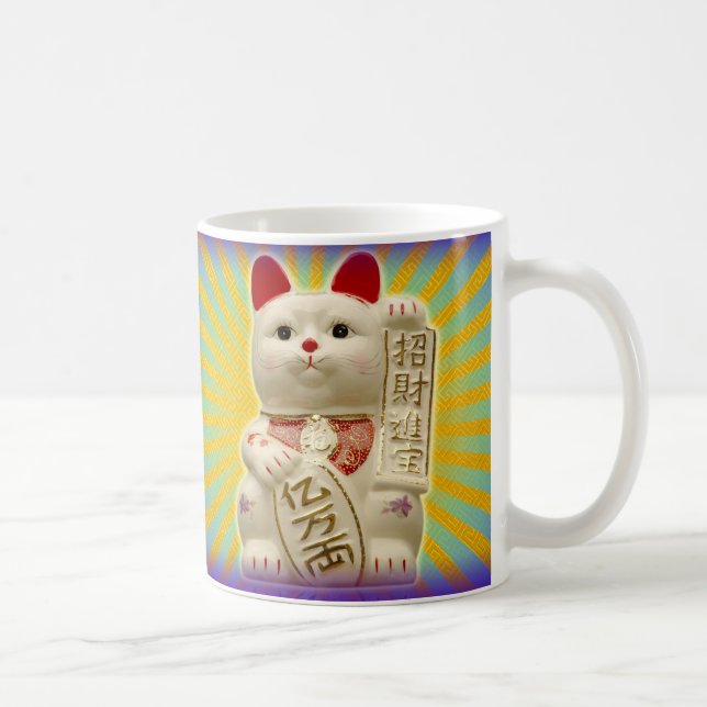 Glückliches Katzen-japanisches viel Kaffeetasse (Rechts)