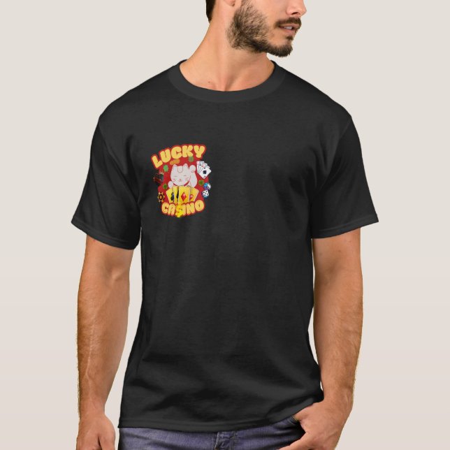 Glückliches Katzen-Spielautomat T-Shirt (Vorderseite)