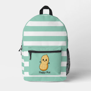 Glückliches Kawaii-Erdnuss-Cartoon – Süße lächelnd Bedruckter Rucksack
