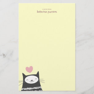 Glückliches Kawaii Katze Personalizable Briefpapier