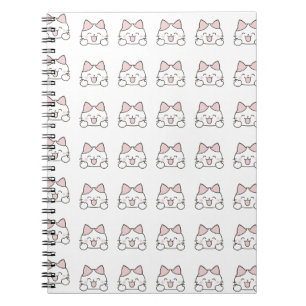 Glückliches Kawaii-Katzengesicht-Muster Notizblock