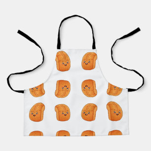 Glückliches Kawaii-Laib-Brot-Maskottchen Schürze
