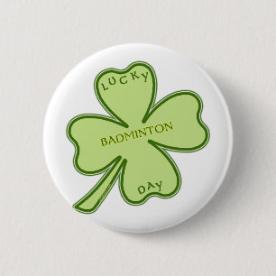 Glückliches Kleeblatt-Badminton Button