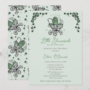 Glückliches Kleeblatt St. Patrick Baby Shower Einladung