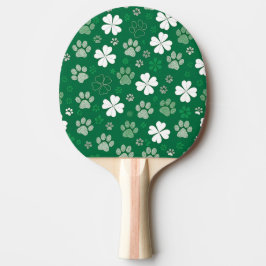 Glückliches Kleeblatt und Paw Print Tischtennis Schläger