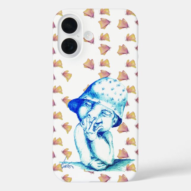 Glückliches kleines Lachen  iPhone 16 Hülle (Rückseite)