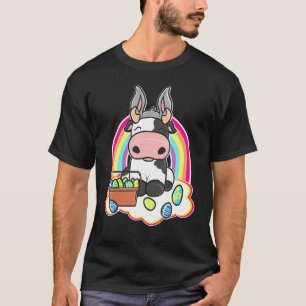 Glückliches Kuh-Osterhase-Ei für Kinder Jungen Mäd T-Shirt