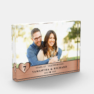 Glückliches Kupfer-Jubiläum 7. Hochzeitstag  Fotoblock