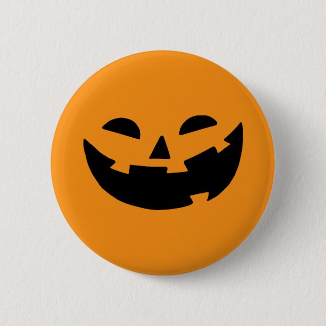 Glückliches Kürbisgesicht Button (Vorderseite)